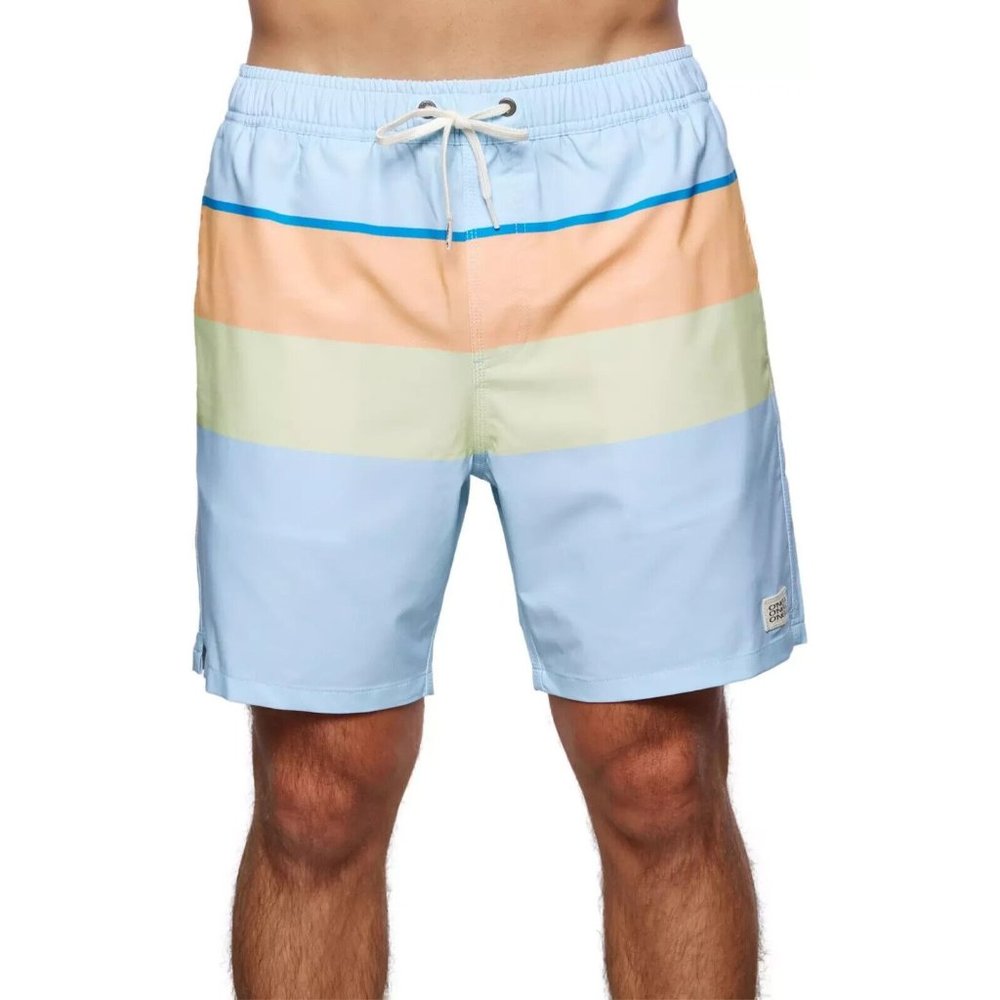 New O’Neill Smash Up Volley Swim Trunks Board Shorts Small S Pale Blue Orange